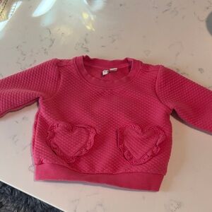 Janie and Jack Pink Quilted Sweatshirt with Heart Pockets